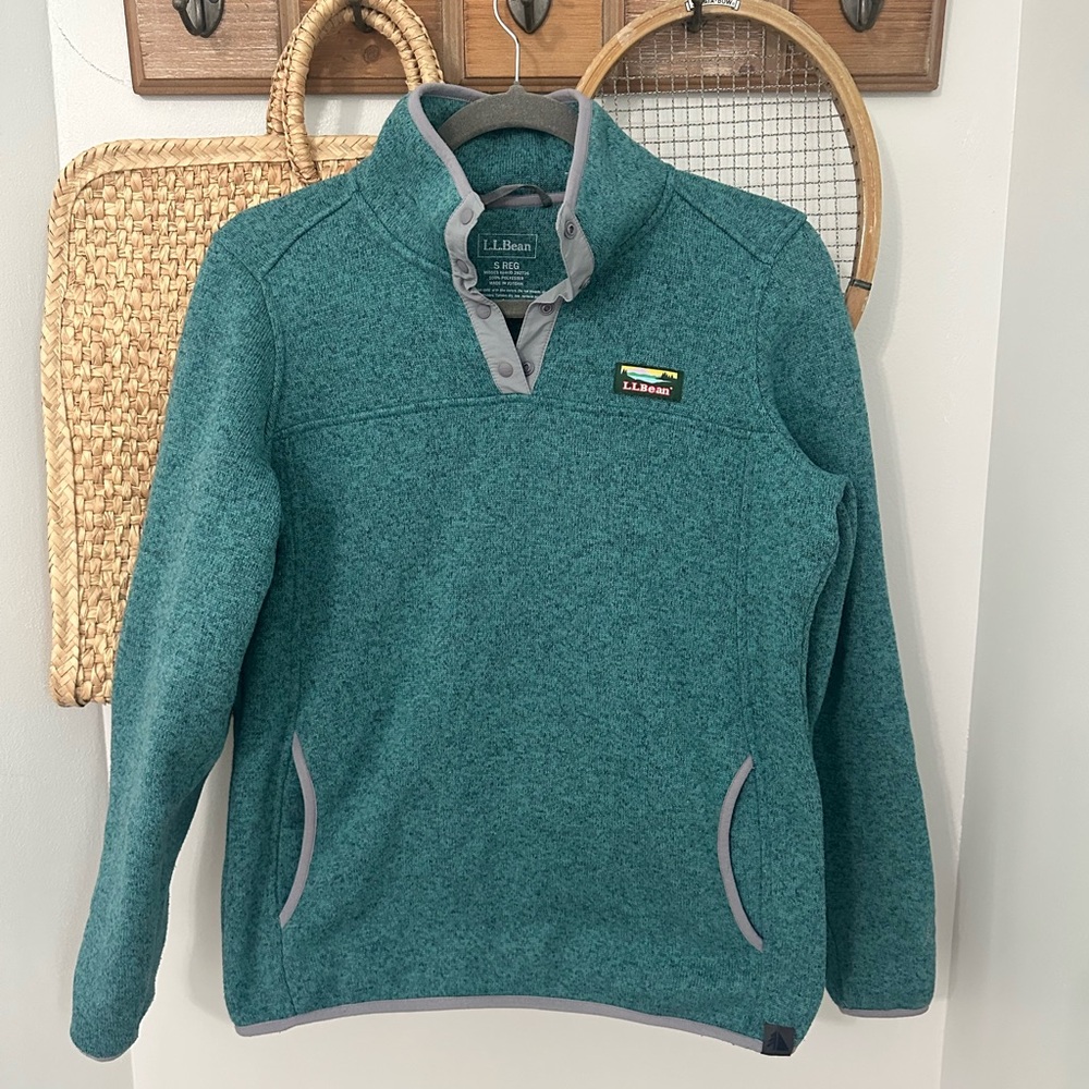 L.L. Bean Women’s Teal Sweater Fleece Pullover